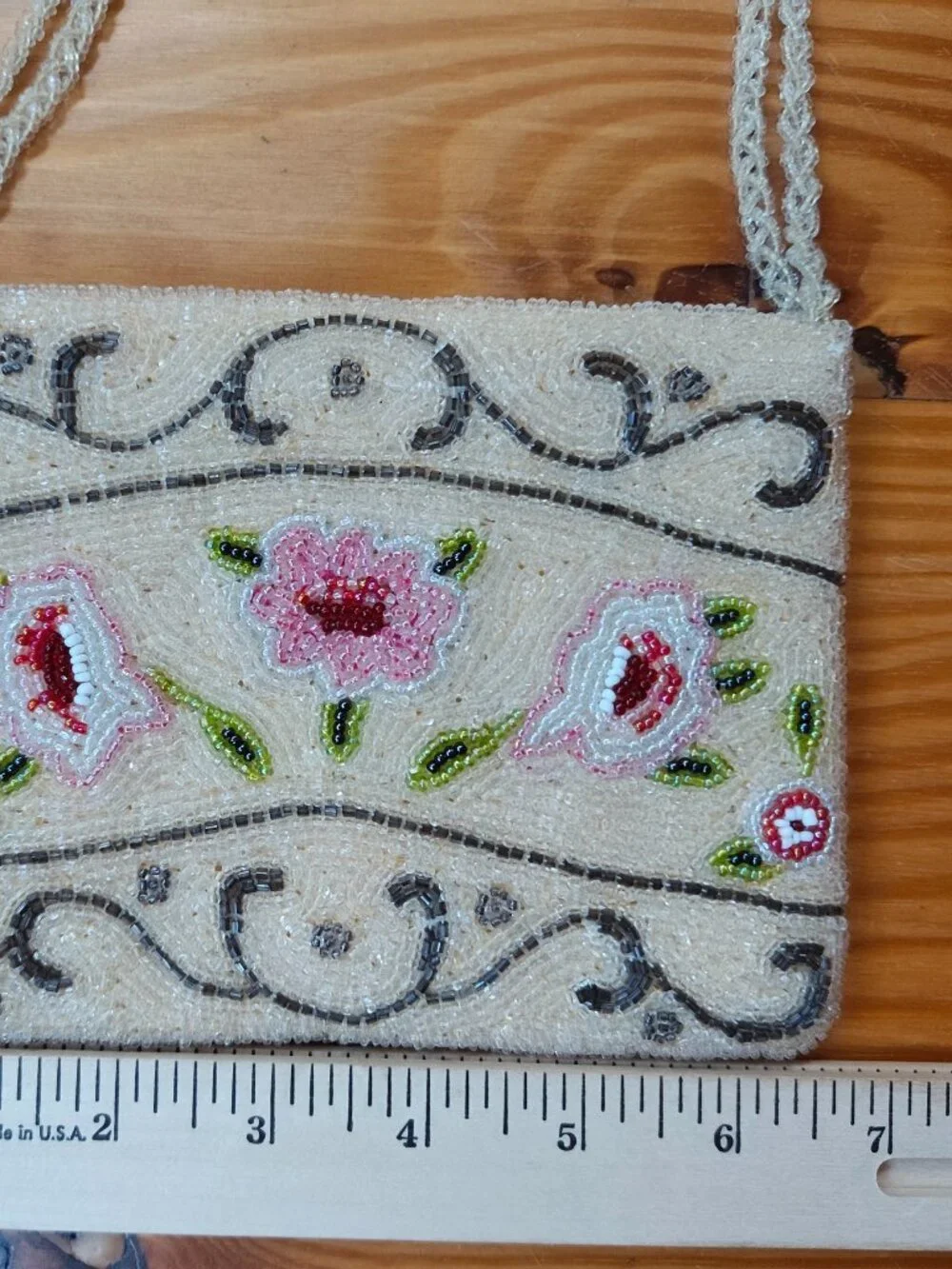 Vintage Christiana Clutch Purse Ivory Beaded Floral Micro Wedding Y2K NEW